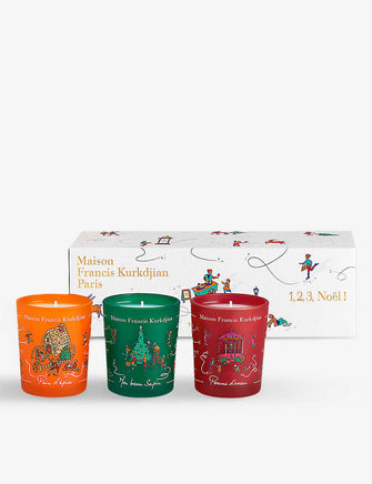 1,2,3, Noël scented candles pack of three