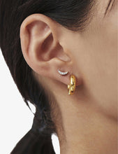 Celestial Moon 18ct recycled gold-plated vermeil sterling-silver and cubic zirconia stud earrings