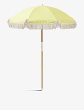 Luxe fringed cotton beach umbrella 170cm