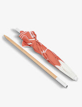 Baciato Dal Sole fringed wooden beach umbrella 155cm