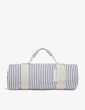 Luxe striped cotton-canvas beach and picnic blanket 175cm x 140cm