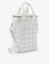 Checked cotton-canvas drinks bag 50cm