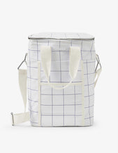 Checked cotton-canvas drinks bag 50cm