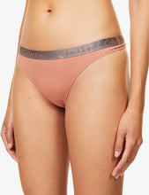 Radiant logo-print pack of three stretch-cotton thongs