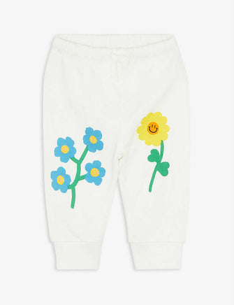 Flower print organic-cotton jogging bottoms 6-36 months