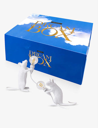 Dream Box Mouse resin lamps set of two