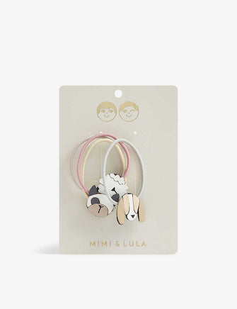 Doggy elasticated hair tie set of four