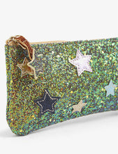 Galaxy star-embellished woven pencil case