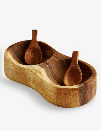 Gava acacia-wood salt cellar 14.4cm