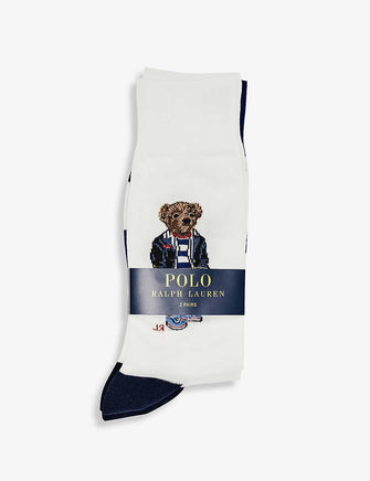 Pack of two branded stretch-knit socks