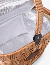 Chantilly gingham-print wicker bike basket 48cm