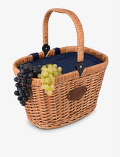 Chantilly gingham-print wicker bike basket 48cm