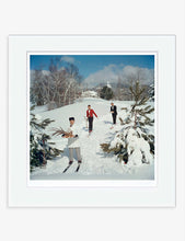 Slim Aarons Skiing Waiters open-edition print 76cm x 76cm