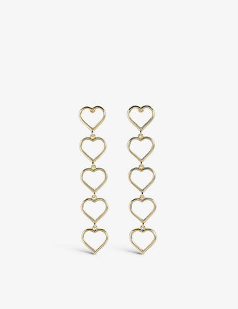Haill Chain of Hearts gold-tone brass pendant earrings