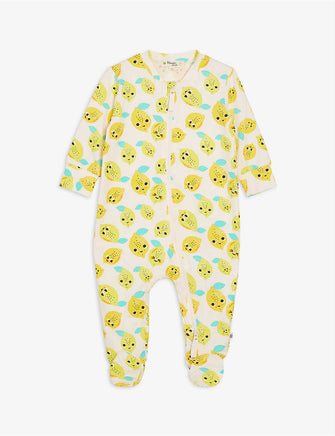 Mark lemon-print organic-cotton sleepsuit 0-18 months