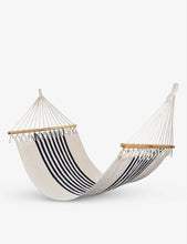 Striped cotton and wood hammock 395cm