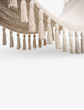 Tassel-embellished organic-cotton hammock and wooden bar set