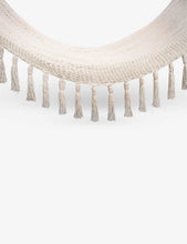 Tassel-embellished organic-cotton hammock and wooden bar set