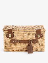Heritage Hamper Half Insulated two-person wicker picnic basket and cutlery set