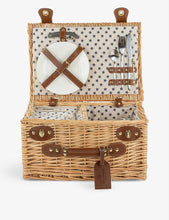Heritage Hamper Half Insulated two-person wicker picnic basket and cutlery set