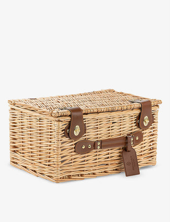 Heritage Hamper Half Insulated two-person wicker picnic basket and cutlery set