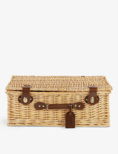 Heritage Hamper Half Insulated four-person wicker picnic basket and cutlery set