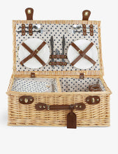 Heritage Hamper Half Insulated four-person wicker picnic basket and cutlery set