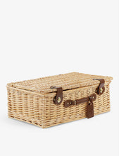 Heritage Hamper Half Insulated four-person wicker picnic basket and cutlery set