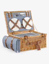 Heritage Hamper Insulated four-person wicker picnic basket and cutlery set