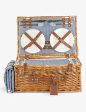 Heritage Hamper Insulated four-person wicker picnic basket and cutlery set