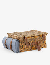 Heritage Hamper Insulated four-person wicker picnic basket and cutlery set