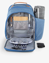 Contemporary woven two-person picnic backpack