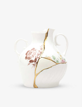 Kintsugi porcelain and gold-plated vase 18cm