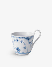 Blue Fluted Half Lace high handle porcelain cup 330ml