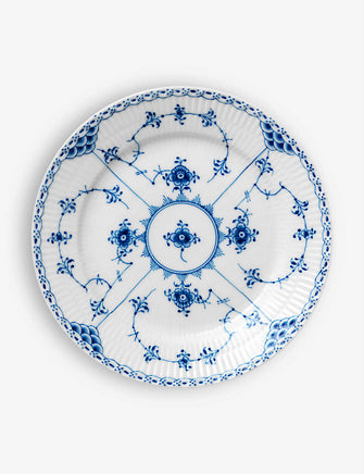 Blue Fluted Half Lace porcelain plate 19cm