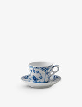 Blue Fluted Lace porcelain cup and saucer set