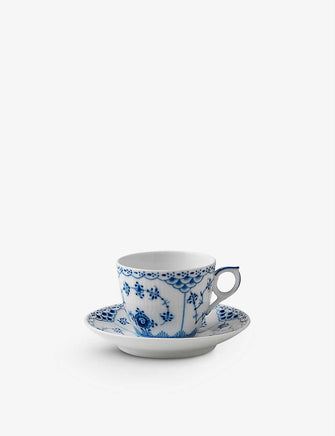 Blue Fluted Lace porcelain cup and saucer set