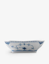 Blue Fluted Lace square porcelain bowl 20.5cm