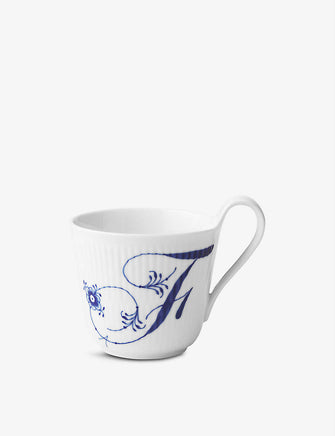 Alphabet F hand-painted porcelain mug 330ml