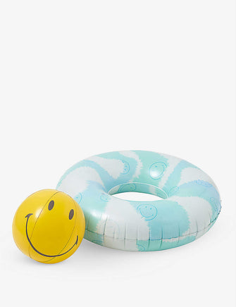 SUNNYLiFE x Smiley graphic-print inflatable pool ring 60cm