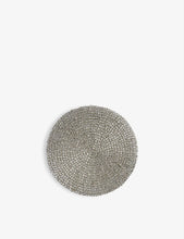 Round metallic beaded coasters set of four