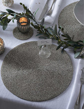 Round metallic beaded placemats set of two