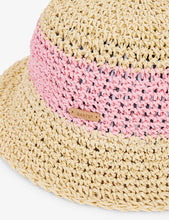 Moxieh stripe-detail woven bucket hat 1-5 years