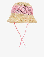 Moxieh stripe-detail woven bucket hat 1-5 years