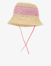 Moxieh stripe-detail woven bucket hat 1-5 years