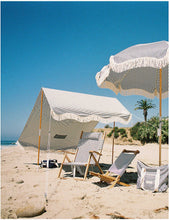 Fringed wood and canvas beach tent 91cm