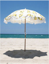 Fringed wood and canvas canopy umbrella 183cm