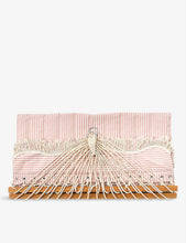 Stripe-print teakwood and canvas hammock 220cm x 105cm