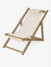 Mini striped canvas and hardwood beach chair 81cm