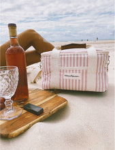 Striped coated canvas cooler